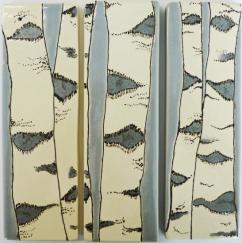 Acadia tile, Nantucket birch tile, hand made birch ceramic tile, hand made birch ceramic panel, 