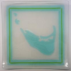Nantucket silhouette glass plate, sea glass Nantucket silhouette plate, sea glass plate
