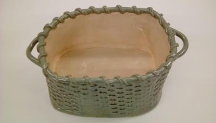 basket weave ceramic, basket weave ceramic bowl, made on Nantucket