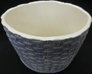 basket weave ceramic, basket weave ceramic bowl, made on Nantucket, hand made ceramic bowl, Nantucket ceramics, basket weave blue