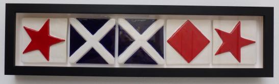 signal flag, signal flag tile, ceramic signal flag tile, custom ceramic signal flag tile