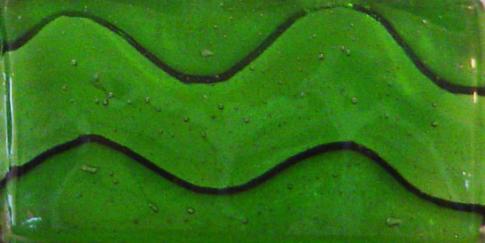 Green 2" x 4" Glass Wave Tile