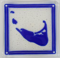 Nantucket silhouette glass plate, sea glass Nantucket silhouette plate, sea glass plate