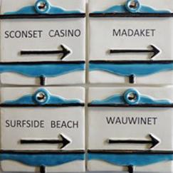 Nantucket street sign tile custom, hand made Nantucket street sign tile,