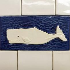 Nantucket Right Whale tile, right whale tile, hand made right whale tile, Nantucket hand made tile, Nantucket Island Icon hand made tile