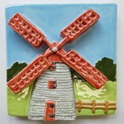 Nantucket windmill tile, Nantucket Old mill tile, hand made ceramic tile, hand made ceramic Nantucket mill tile