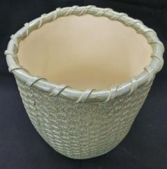 ceramic gathering basket, basket weave ceramic, basket weave ceramic basket, made on Nantucket