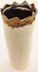 textured ceramic, basket weave ceramic vessel, made on Nantucket, hand made ceramics Nantucket