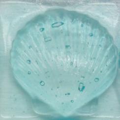 Light Blue Scallop glassTile