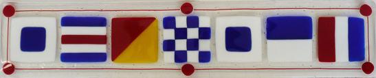 Sconset Signal Flags Long Tray Primary Colors, Sconset, glass signal flag, glass Nantucket, Nantucket signal flag