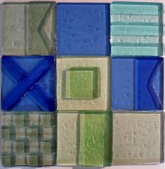 sea glass signal flag tile, signal flag glass tile, glass tile, tropical color glass tile