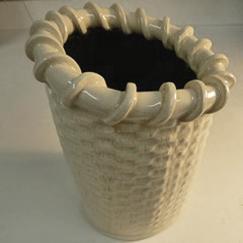 basket weave vase, Nantucket basket weave vase, hand made basket weave vase, hand made Nantucket vase hand made Nantucket lightship basket vase