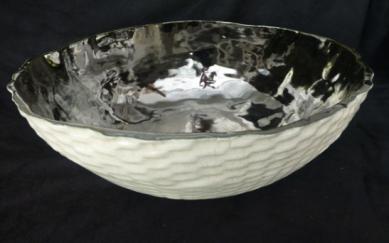 hand made ceramic bowl, basket weave ceramic bowl, relic series basket weave ceramic egg bowl, metallic-glazed hand made basket weave bowl