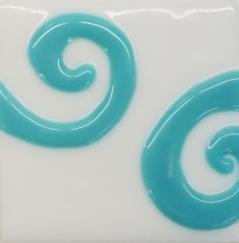 Turquoise Glass 2 Spiral Tile