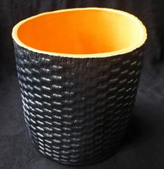basket weave ceramic, basket weave ceramic vessel, ceramic vessel, made on Nantucket, Nantucket ceramics, Nantucket TileMakers